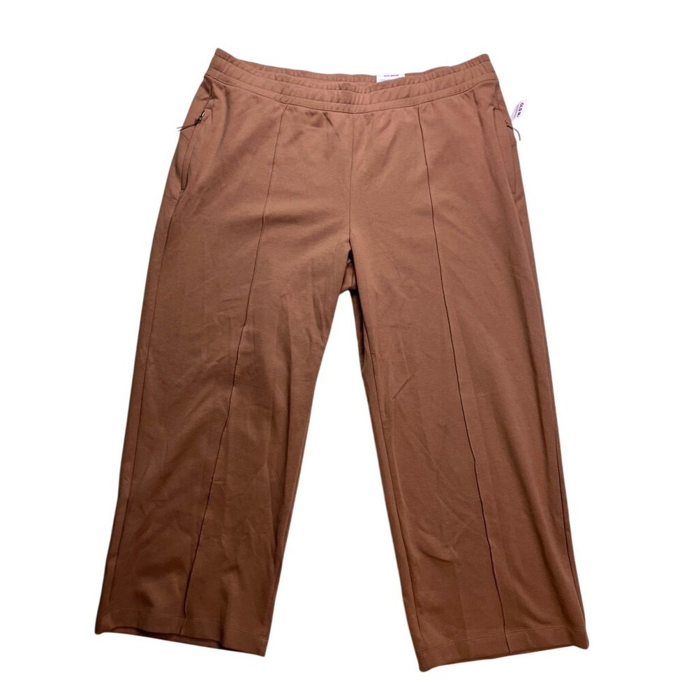 Old‎ Navy Dynamic Fleece Pants Womens 3X Brown High Rise Zip Pockets Athletic